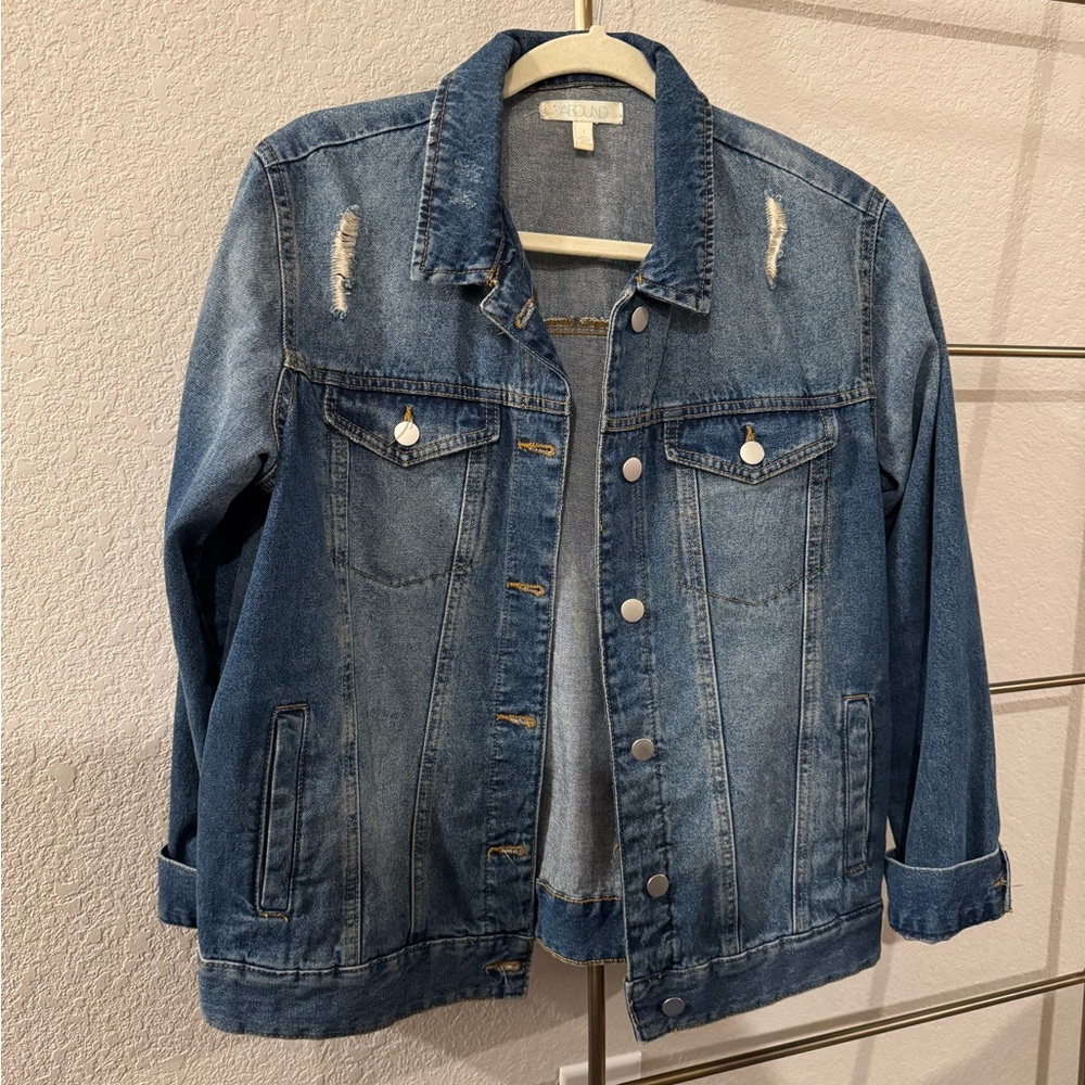 Abound Blue Distressed Denim Jacket